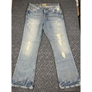BKE Alec Jeans Men’s 34x32 Boot Cut Distressed Button Fly